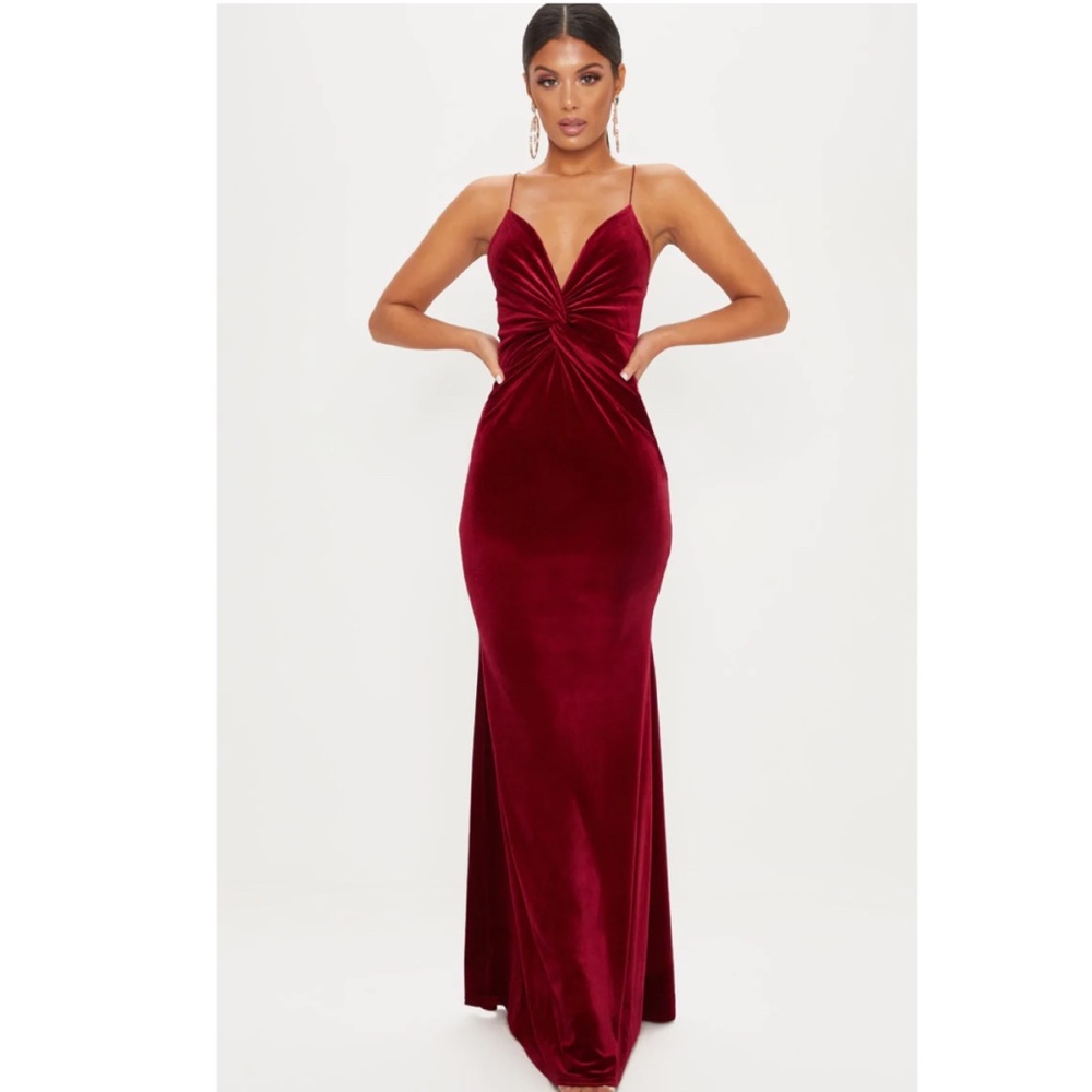 NWT PLT UK 14 approx US 12 velvet knot front maxi